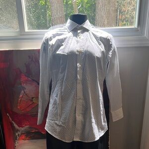 long sleeve men’s white/navy button down bonobos size 14 1/2 | 32 tailored fit